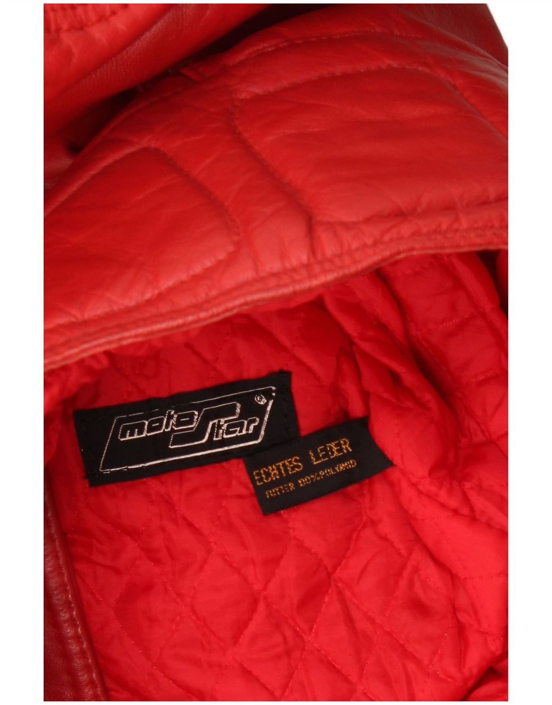 Vintage damska skórzana kurtka racer EU 40, średnia czerwona skóra