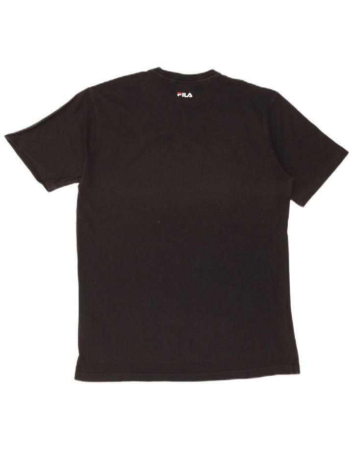 Męski T-shirt z grafiką Fila, mały, czarny, bawełniany