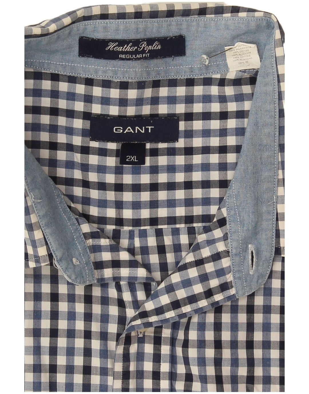 Koszula męska Gant z krótkim rękawem i regularnym krojem, 2XL, wielokolorowa bawełniana kratka