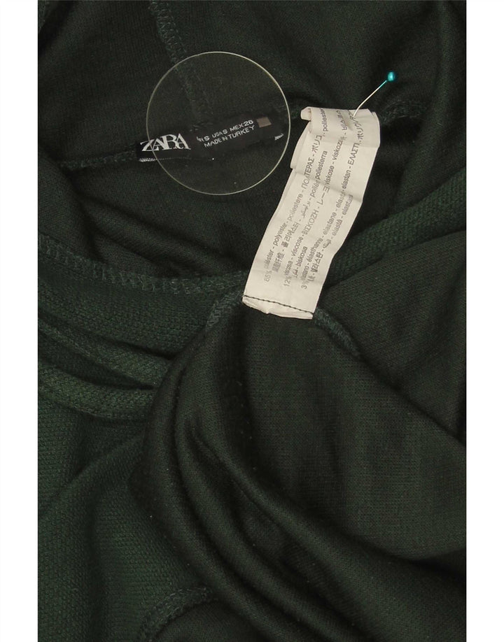 Damski sweter oversize z kapturem Zara UK 10, mały, zielony, poliester