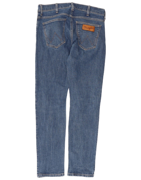 Wrangler Męskie Larston Slim Jeans W30 L29 Niebieskie bawełniane