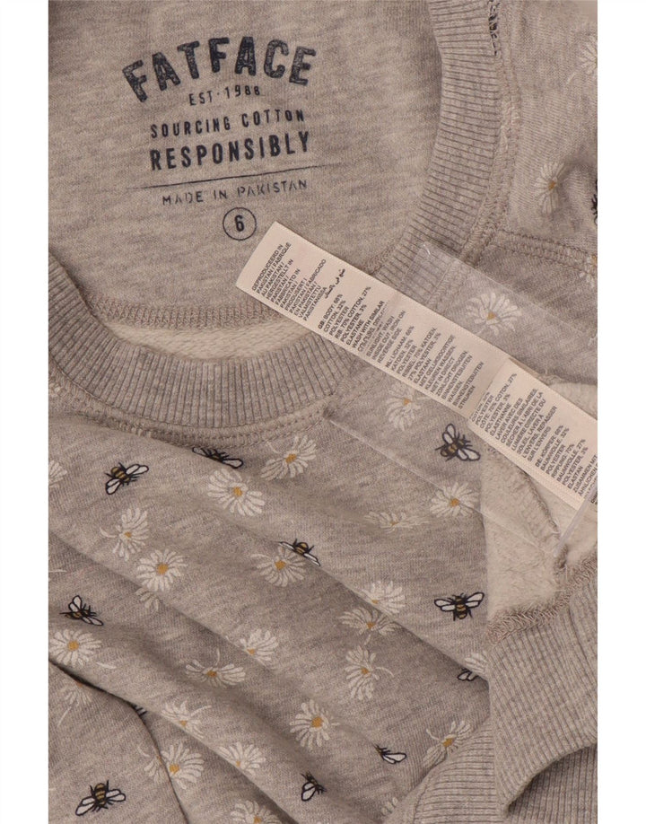 Damska bluza dresowa FAT FACE UK 6 XS Szara, bawełniana w kwiaty