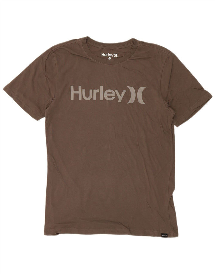 Męski T-shirt z grafiką Hurley Średni brązowy bawełniany
