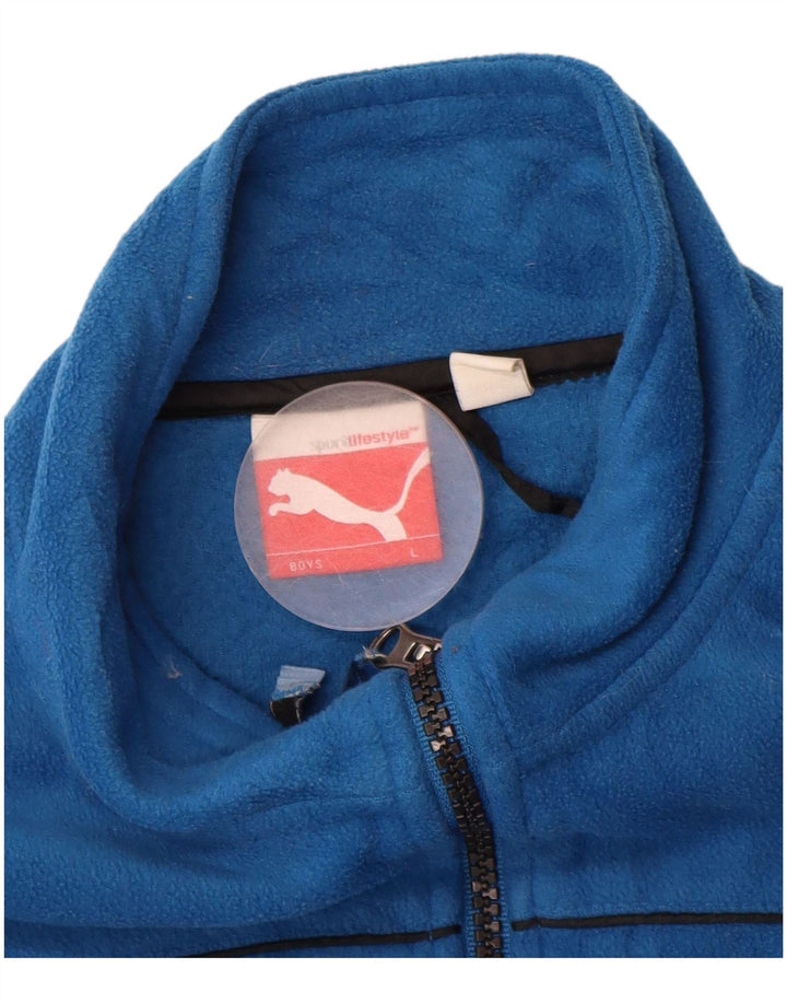 Chłopięca kurtka polarowa PUMA 12-13 lat, duża, niebieska, poliestrowa