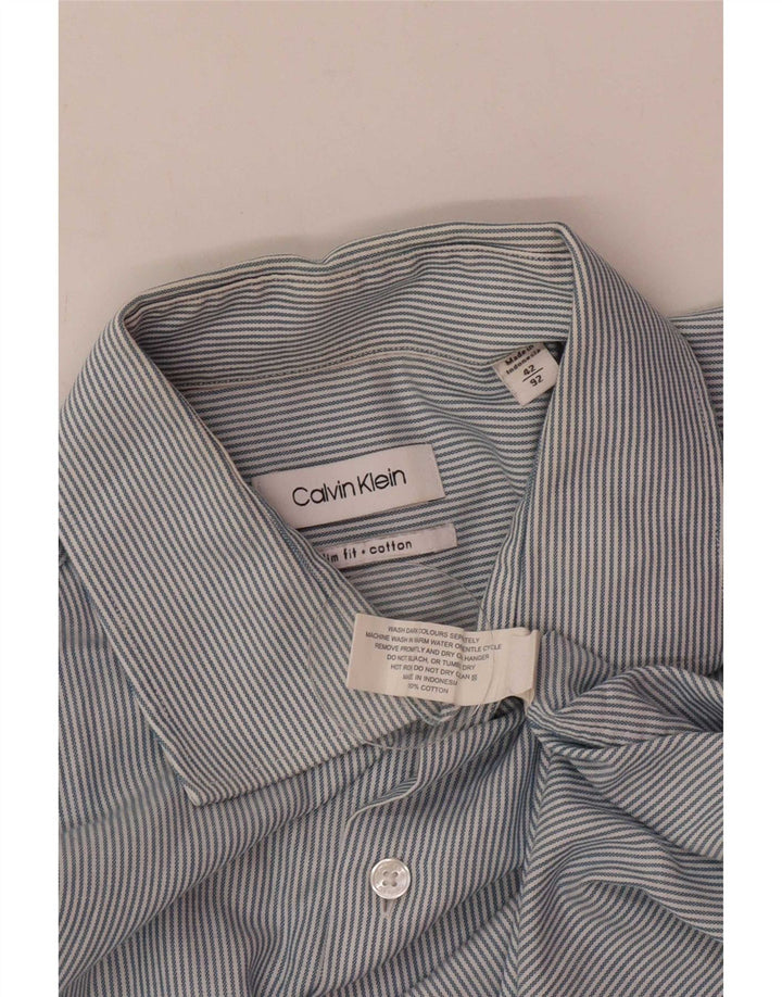 Koszula męska Calvin Klein, bawełniana w średnie niebieskie prążki