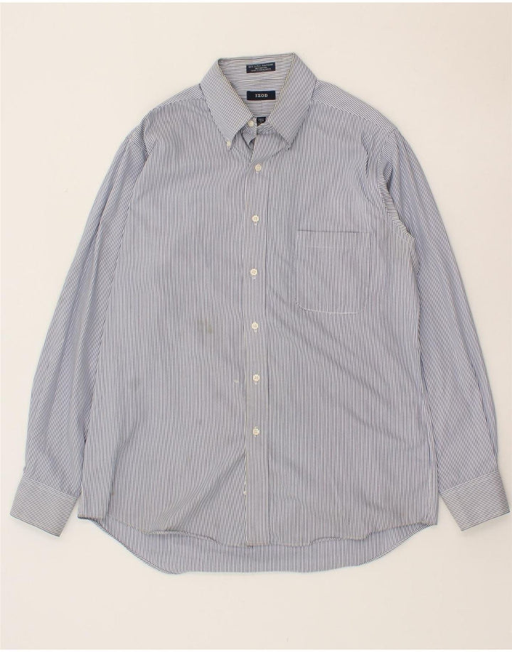 IZOD Mens Shirt Size 16 Large Blue Pinstripe Cotton Vintage Izod and Second-Hand Izod from Messina Hembry 