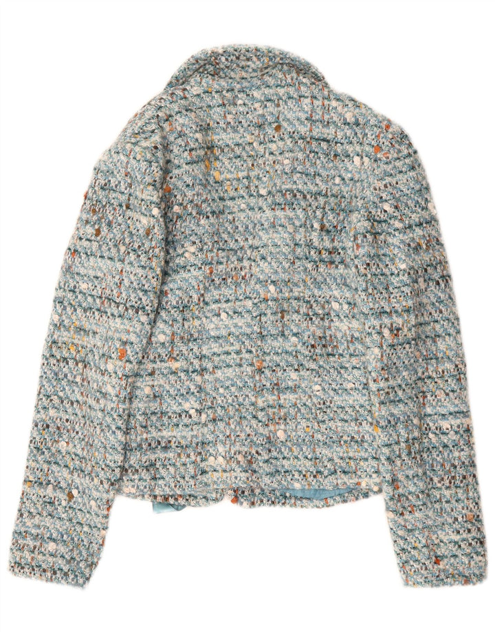 Damska marynarka Luisa Spagnoli z wiązaniem z przodu IT 40, mała niebieska nakrapiana