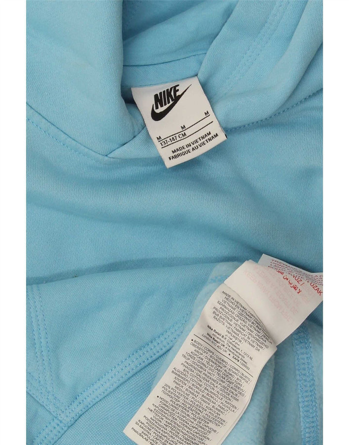Chłopięcy sweter z kapturem Nike z grafiką 10-11 lat, średni niebieski, bawełniany