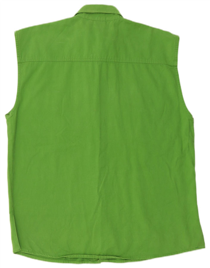 Vintage damska koszula oversize bez rękawów EU 40, średnia zielona bawełna