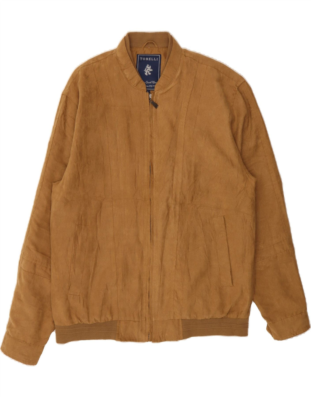 TORELLI Mens Bomber Jacket UK 40 Large Brown Polyester Vintage Torelli and Second-Hand Torelli from Messina Hembry 