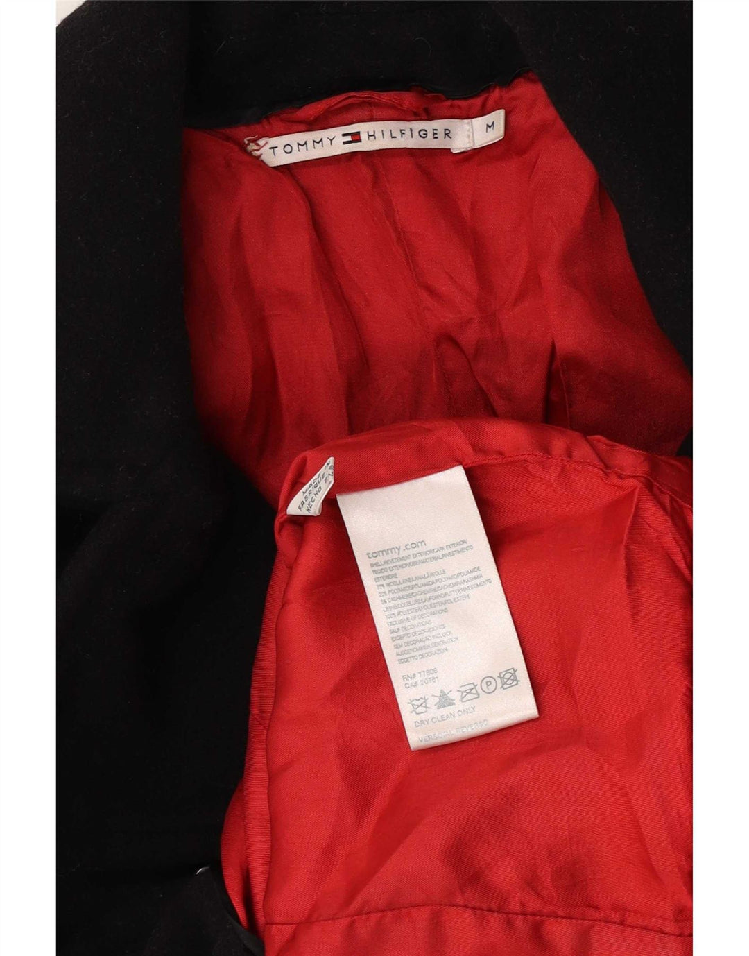 Damski płaszcz grochowy Tommy Hilfiger UK 12, średnia czarna wełna