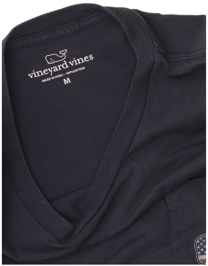 Męska koszulka z grafiką Vineyard Vines USA, średnia, granatowa bawełna