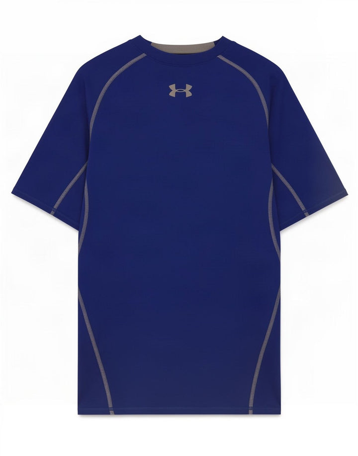 Męska koszulka kompresyjna Under Armour z grafiką, średni niebieski poliester