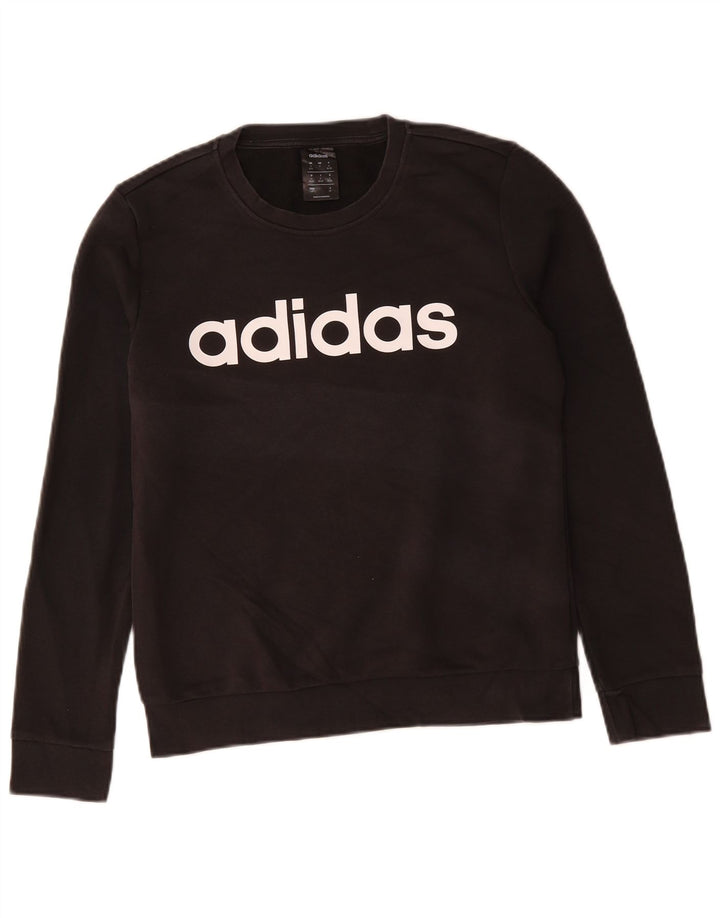 Damska bluza ADIDAS Graphic Jumper UK 8/10 Mała czarna bawełna