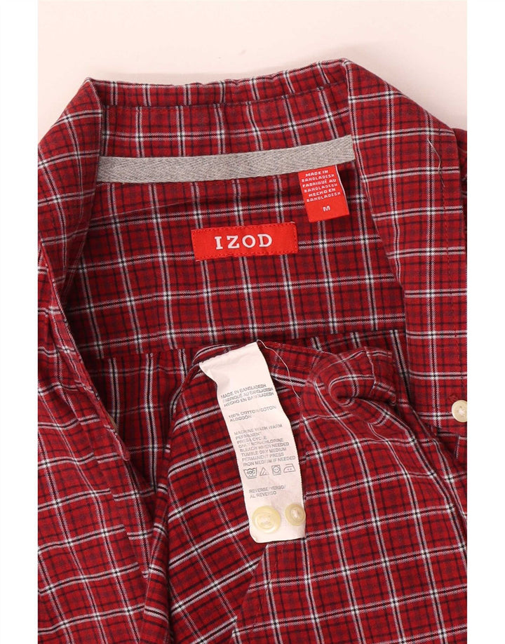 Izod Koszula męska w średnią bordową kratę, bawełniana