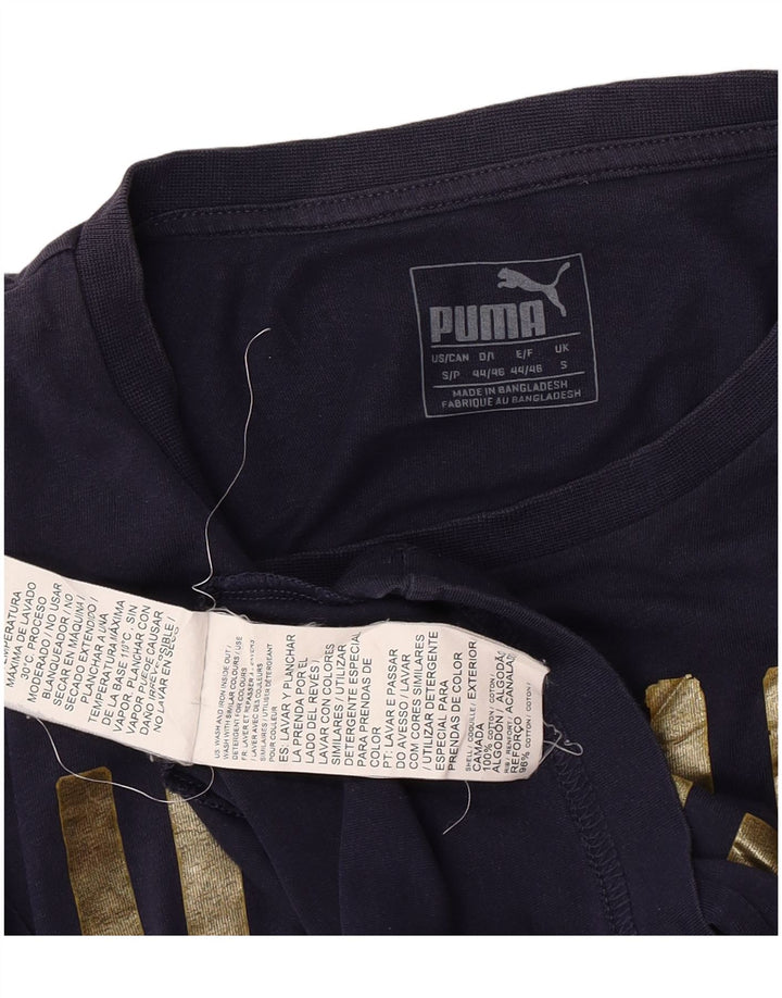 Męska koszulka z grafiką Puma, mała, granatowa, bawełniana