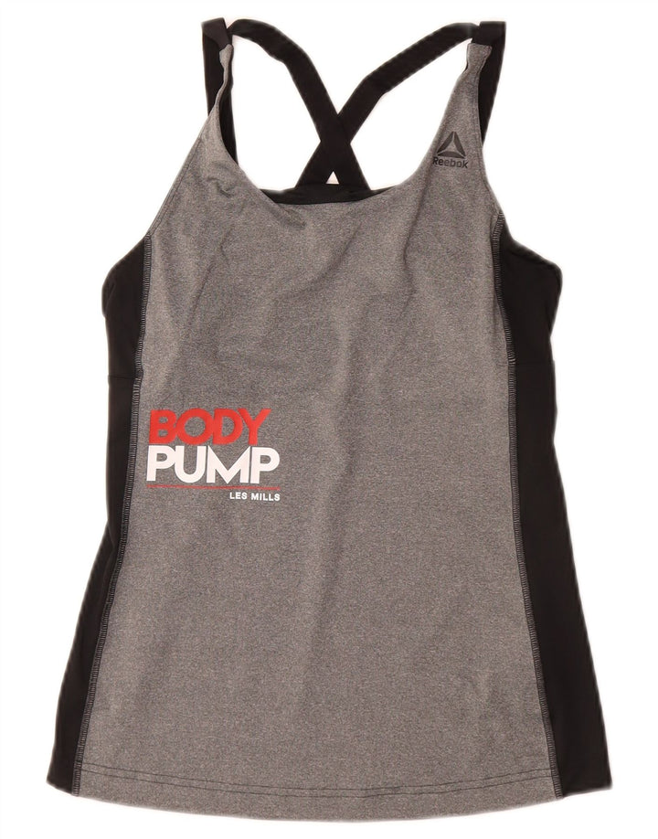 Damska kamizelka REEBOK Les Mills Graphic Top UK 4/6 XS Szary blok kolorów