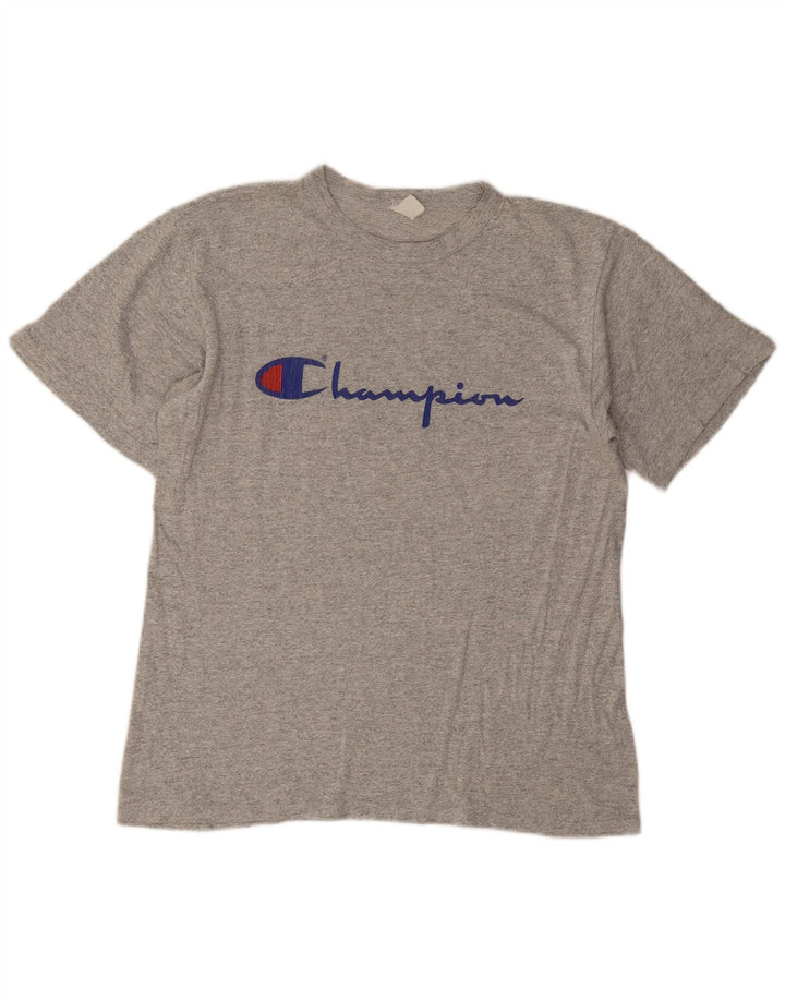 Męski T-shirt Champion z grafiką, duży, szary, nakrapiany