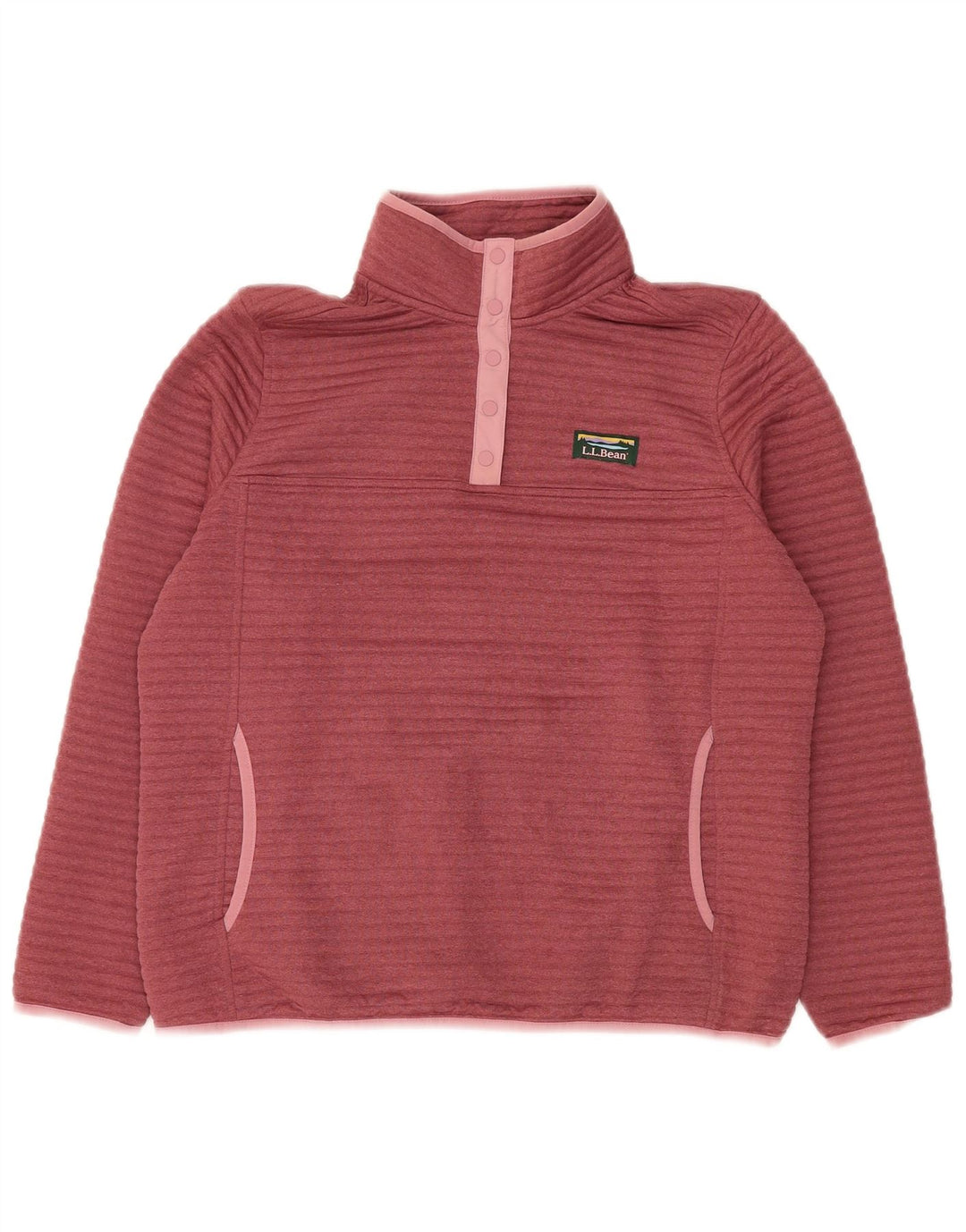 Damski sweter L.L.BEAN z zapinanym dekoltem, UK 14, średni burgund