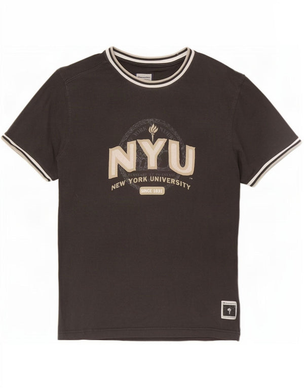 Champion Mens New York University Graphic T-Shirt Top Small Grey Cotton