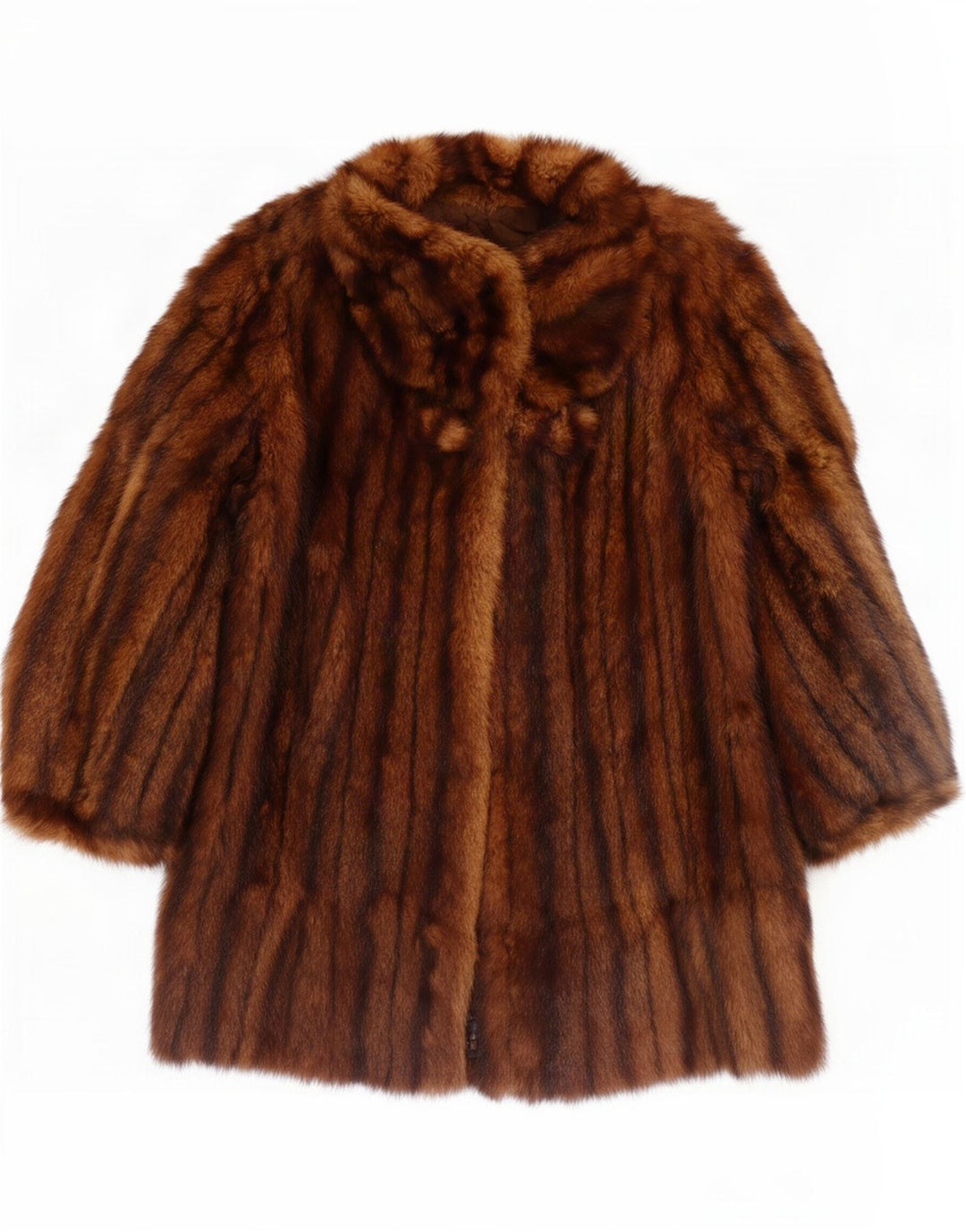 Futro damskie w stylu vintage UK 12 Średni brązowy nadruk zwierzęcy
