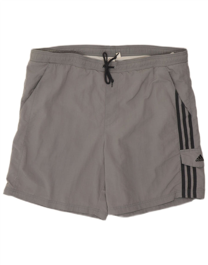 Męskie spodenki kąpielowe Adidas, duże, szare, poliamidowe