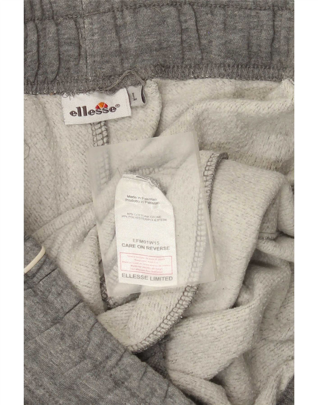 Damskie spodnie dresowe Ellesse UK 14, duże, szare, bawełniane