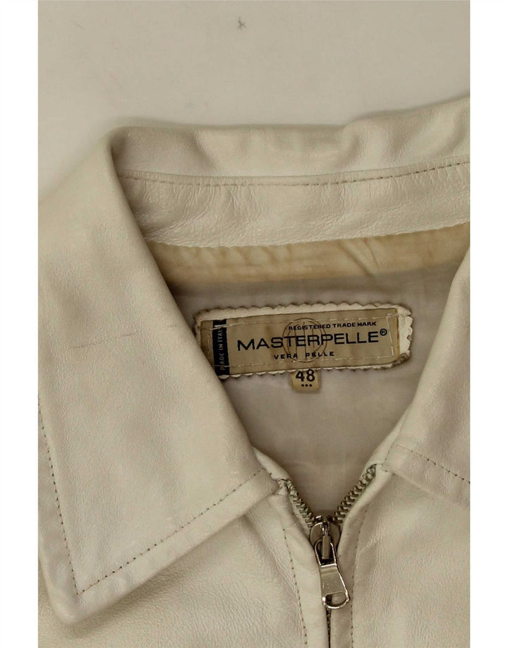 Damska kurtka skórzana Masterpelle Crop IT 48 XL Biała skóra