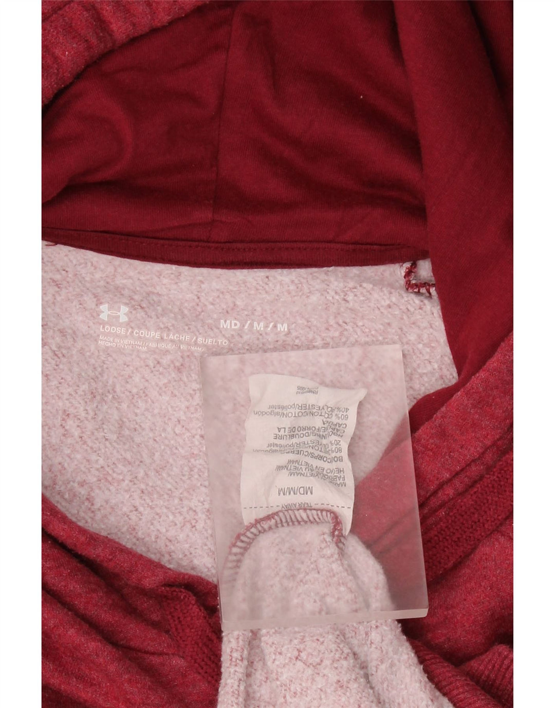 UNDER ARMOUR Męski sweter z kapturem, średnio czerwony, bawełniany