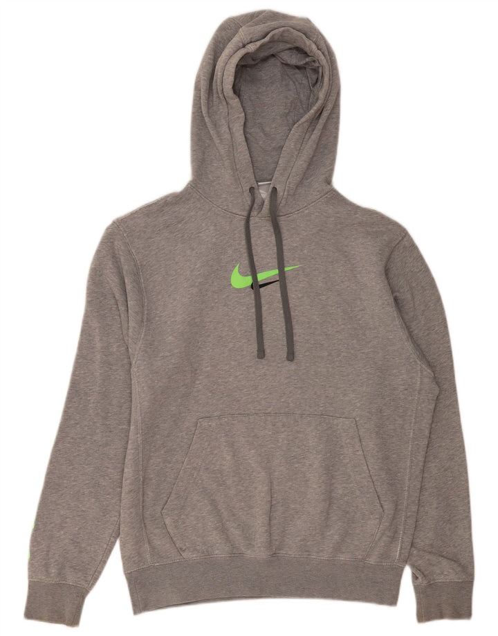 Męski sweter z kapturem Nike z grafiką, mały, szary, bawełniany
