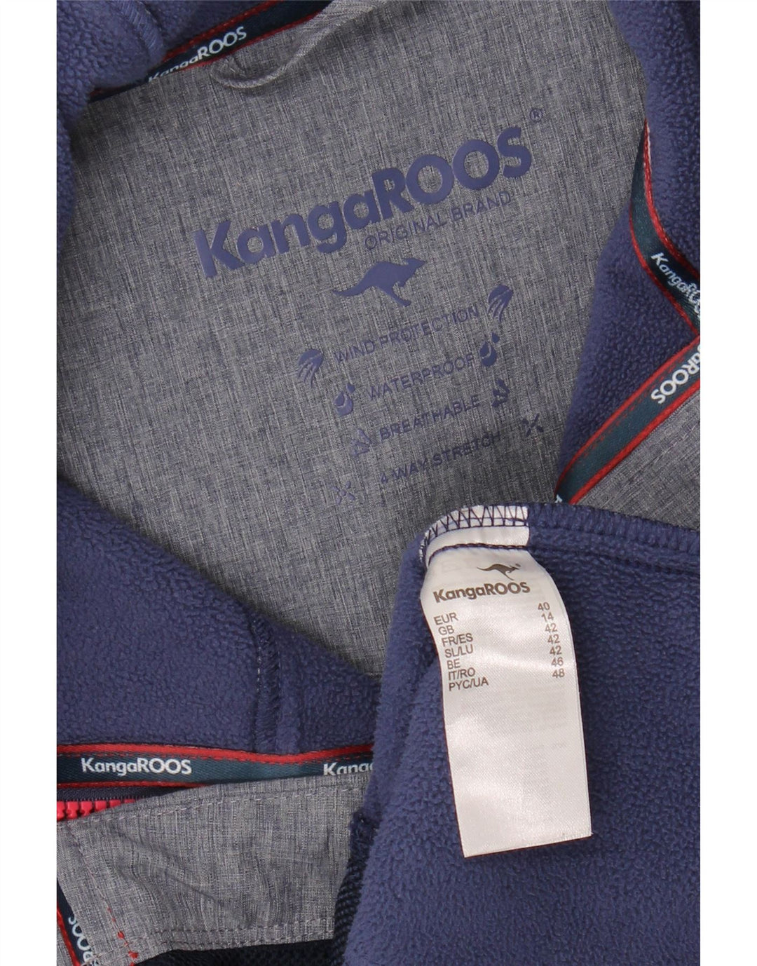 KANGAROOS Womens Hooded Windbreaker Jacket UK 14 Medium  Blue Polyester