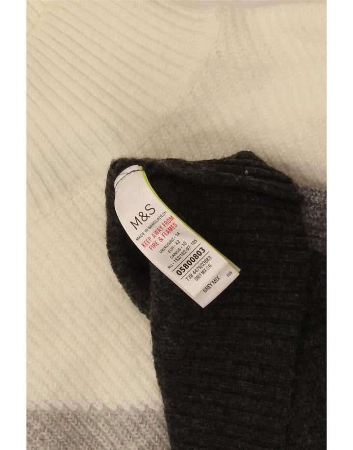 Marks & Spencer Damski sweter z golfem UK 14, duży, szary