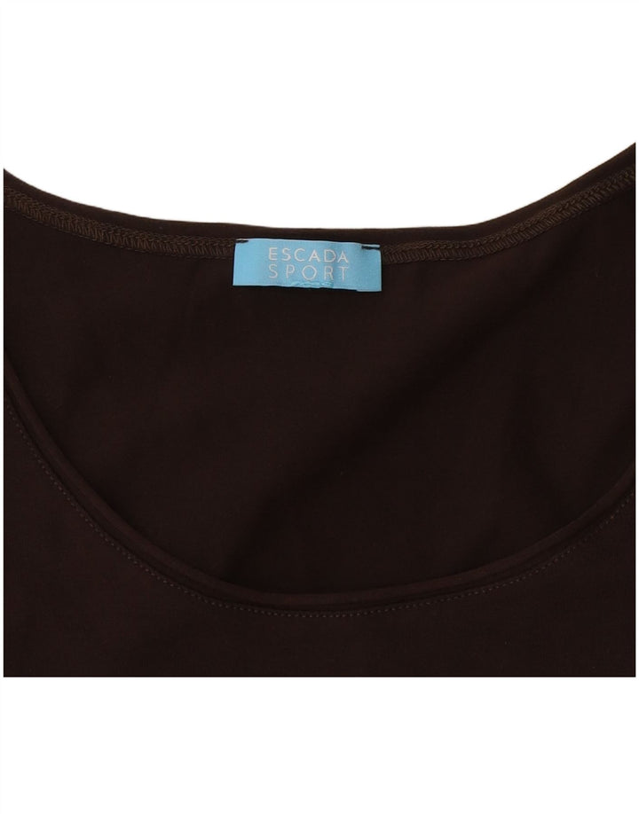 T-shirt damski Escada Crop Graphic Top UK 8 Small Brown