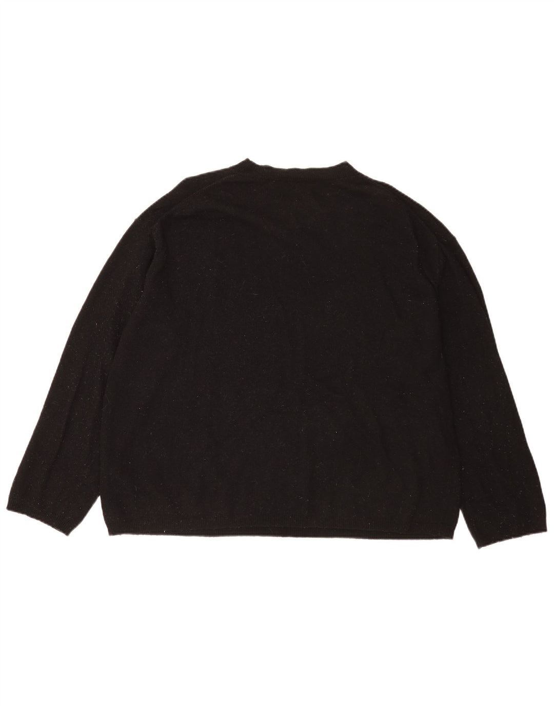 Damski sweter oversize Zara z okrągłym dekoltem UK 14, średnia czarna wełna