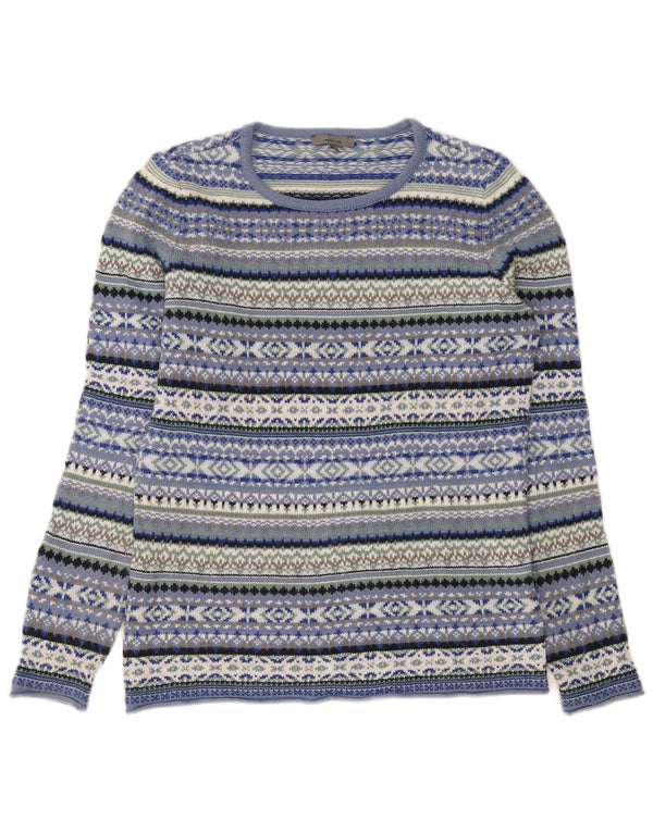 Damski sweter z dekoltem w łódkę Montego UK 14 Średni niebieski Fair Isle