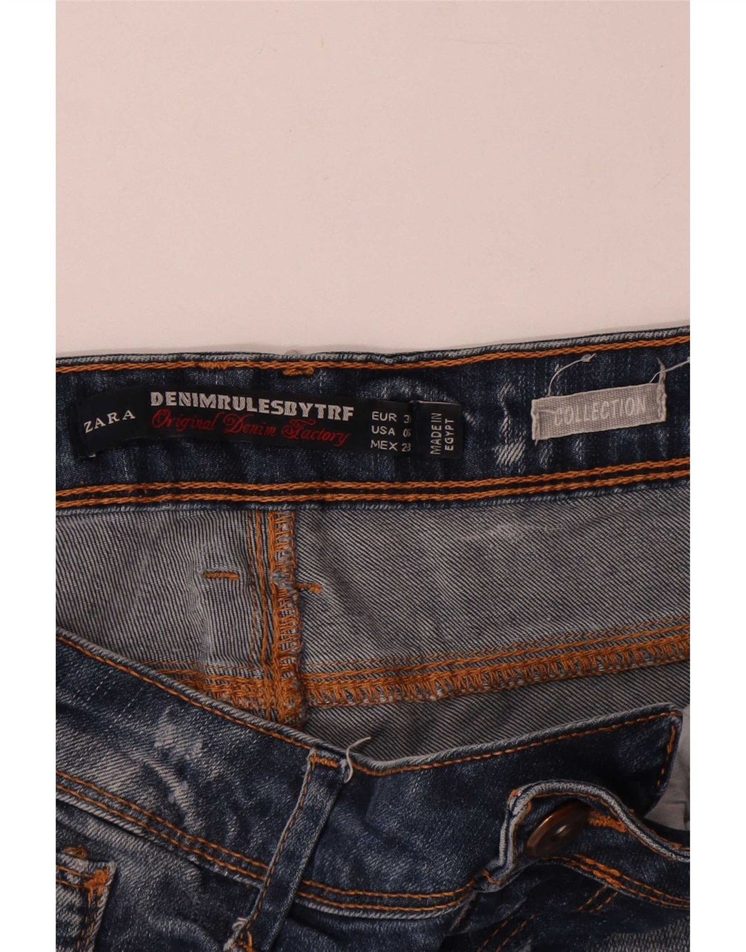 Damskie spodenki jeansowe Zara w trudnej sytuacji EU 38 Small W28 niebieskie