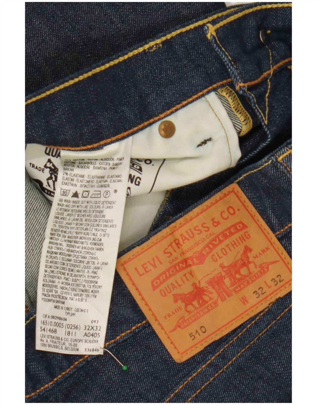 Męskie jeansy LEVI'S 510 Skinny W32 L28 Granatowa bawełna