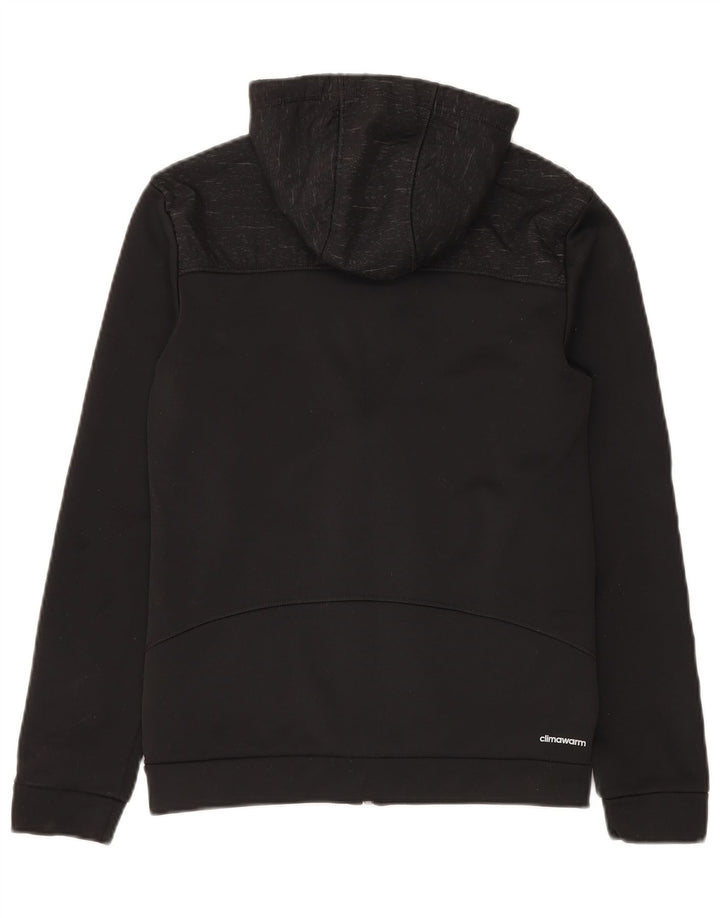Adidas Męski sweter z kapturem i zamkiem błyskawicznym, mały, czarny poliester