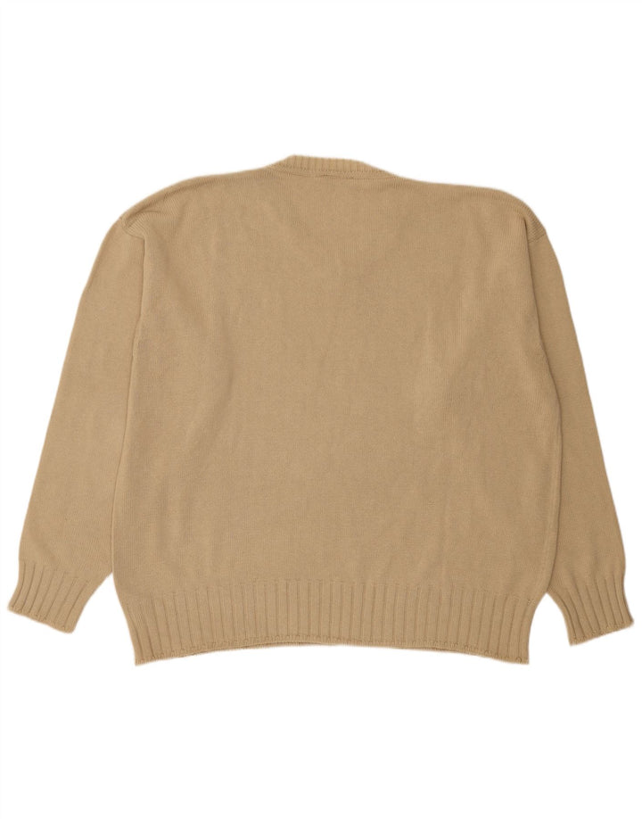 Męski sweter Dockers z dekoltem w kształcie litery V, 2XL, beżowy, bawełniany