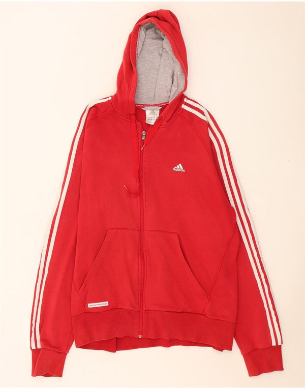 Adidas Męski sweter z kapturem i zamkiem błyskawicznym XL, czerwony, bawełniany