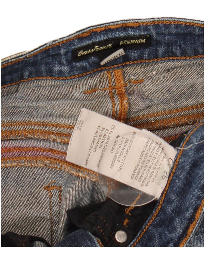 Guess Damskie Krótkie Jeansy W26 L24 Niebieskie Bawełniane