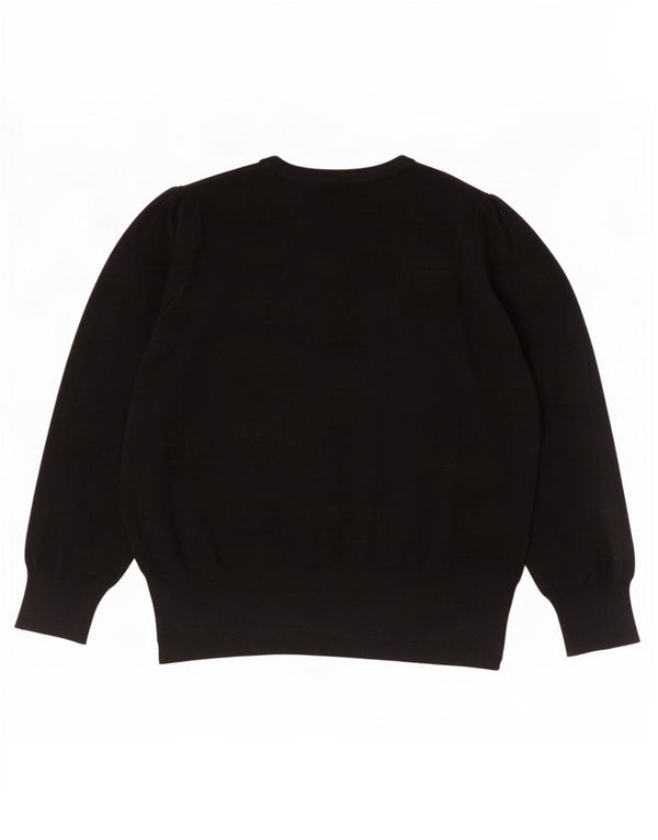 Marks & Spencer Damski sweter kardigan UK 16, duża, czarna wiskoza