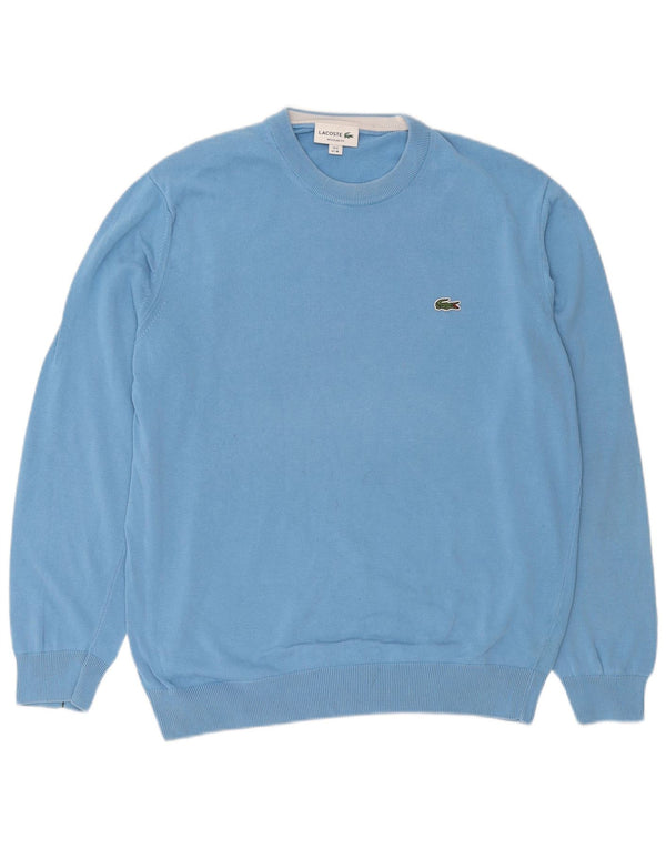 Lacoste Męski sweter z okrągłym dekoltem o regularnym kroju, rozmiar 6 XL, niebieska bawełna