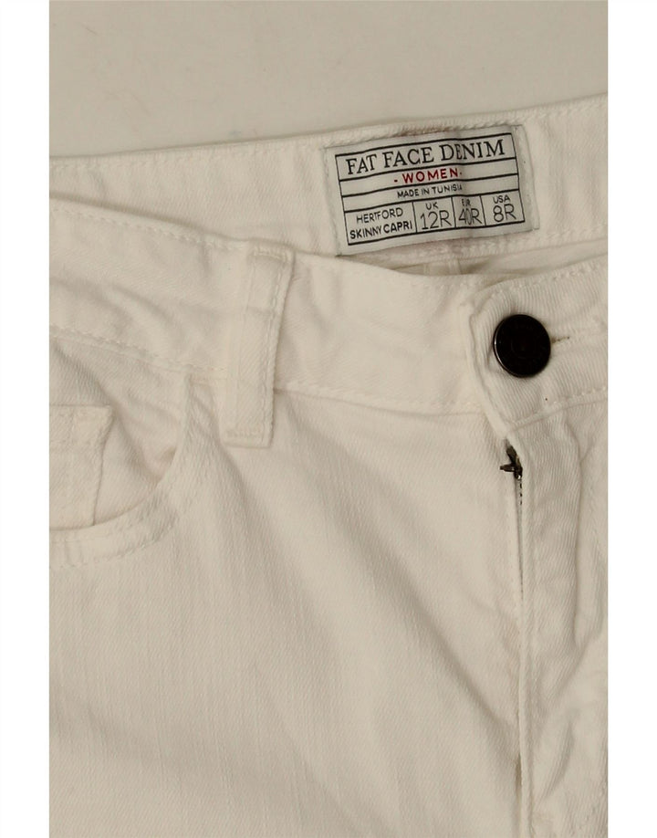 Damskie dżinsy Capri Fat Face UK 12 Medium W28 L20 Biała bawełna