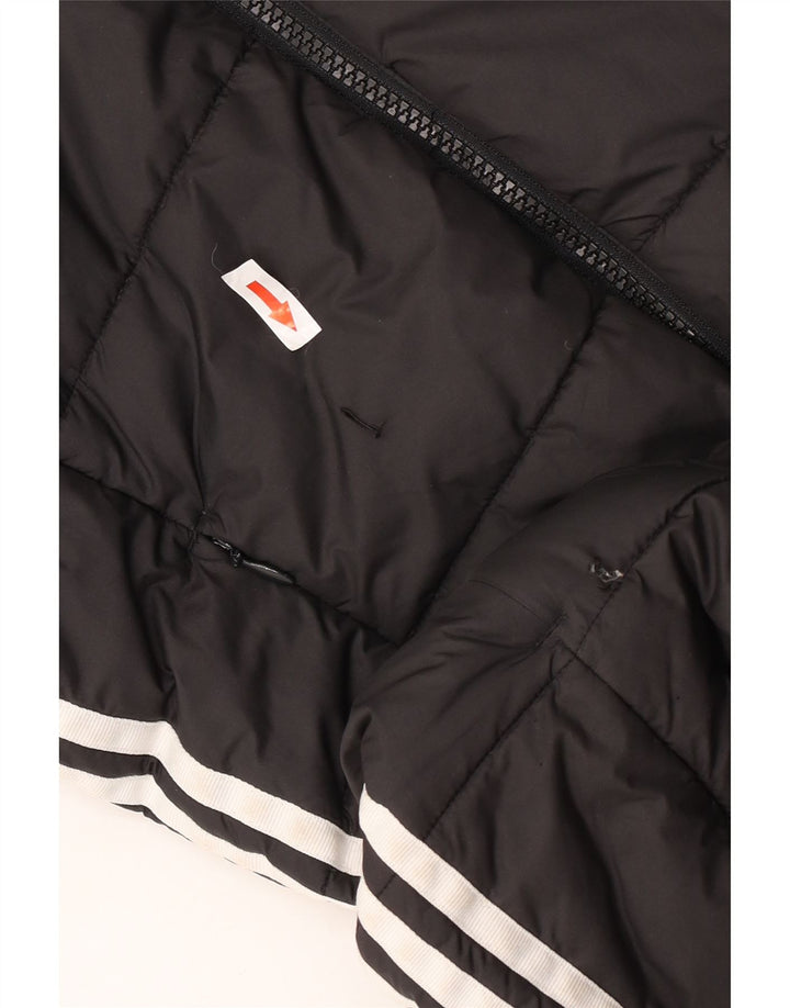 Damska kurtka z kapturem i wyściełaną Adidas UK 10, mała, czarna, poliestrowa