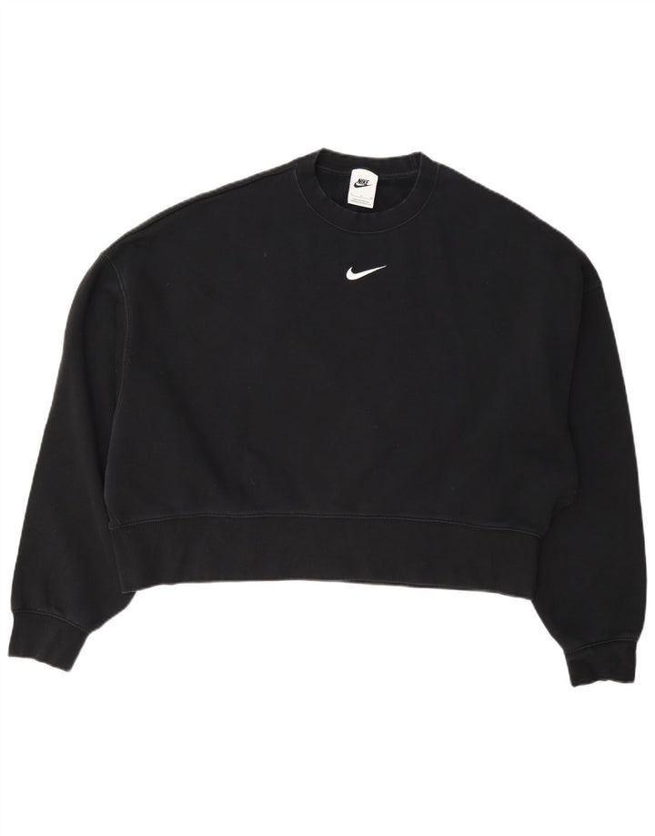 Damska bluza dresowa Nike Crop Oversize UK 10, mała, czarna, bawełniana