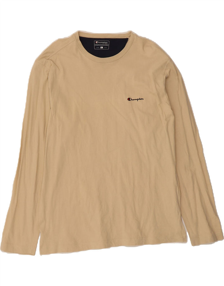 CHAMPION Mens Top Long Sleeve XL Beige Cotton Vintage Champion and Second-Hand Champion from Messina Hembry 