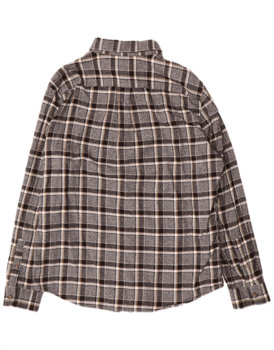 Marks & Spencer Męska koszula flanelowa w dużą szarą kratę, bawełniana