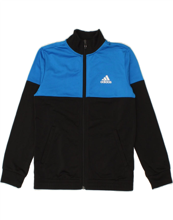 ADIDAS Boys Tracksuit Top Jacket 9-10 Years Black Colourblock Polyester Vintage Adidas and Second-Hand Adidas from Messina Hembry 