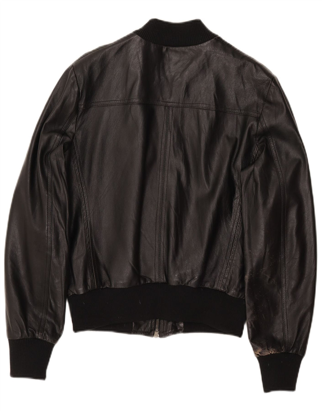 Damska kurtka skórzana CINTI Crop Bomber IT 46, duża czarna skóra